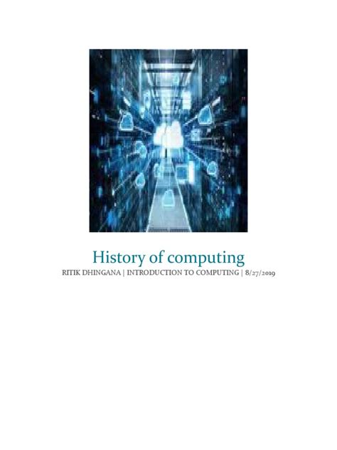 History of Computing | PDF | Microcomputers | Integrated Circuit