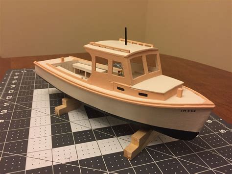 Model lobster boat, made in Maine, scratch building, scratch bui ...