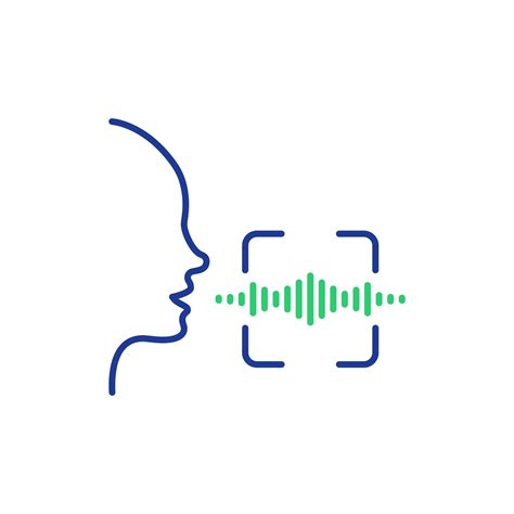 Voice and Speech Recognition line Icon. Scan Voice Command Icon with Sound Wave. Voice Control ...