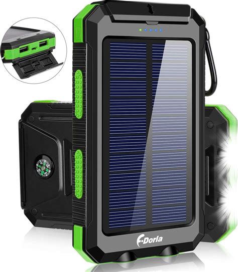 Solar Charger, 20000mAh Solar Power Bank Portable Chargers for Cell ...