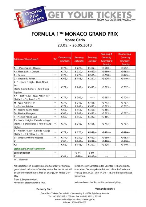 FORMULA 1™ MONACO GRAND PRIX - Grand Prix Tickets