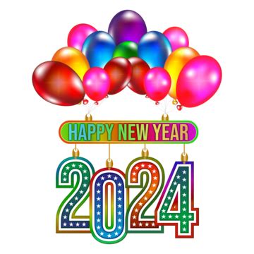 2024 Happy New Year 3d Vector Design With Bubble Effect, 2024, Happy, Year PNG and Vector with ...