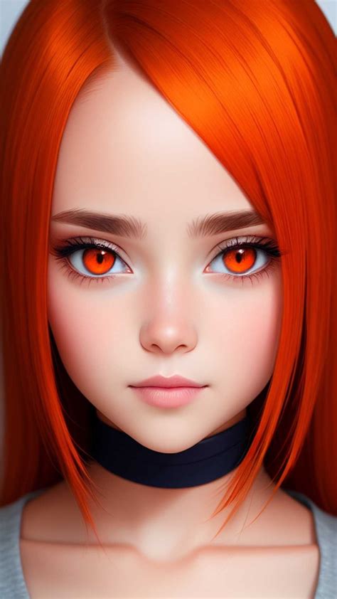Девушка с рыжими волосами и оранжевыми глазами Portrait Illustration, Portrait Drawing, Girl ...