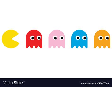 Pac-man characters retro video game blinky Vector Image