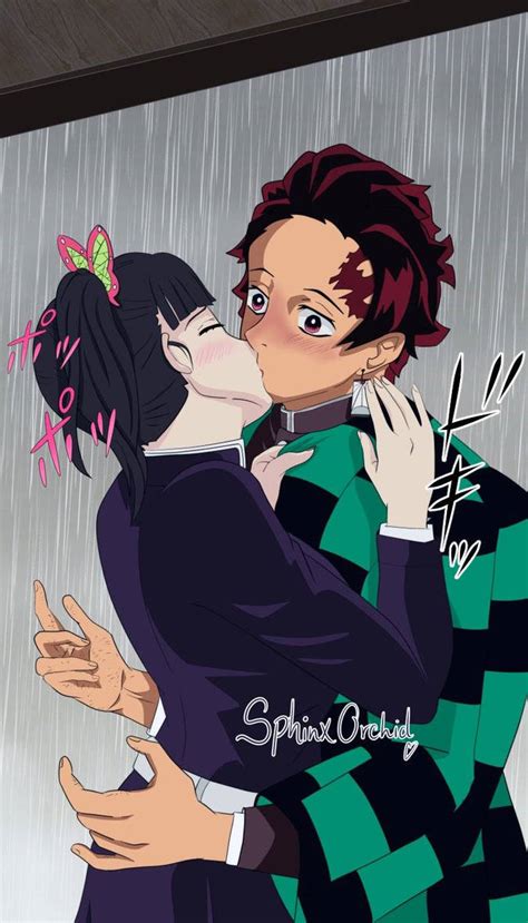 Tanjiro and Kanao's first kiss (Commissioned) by SphinxOrchid on DeviantArt