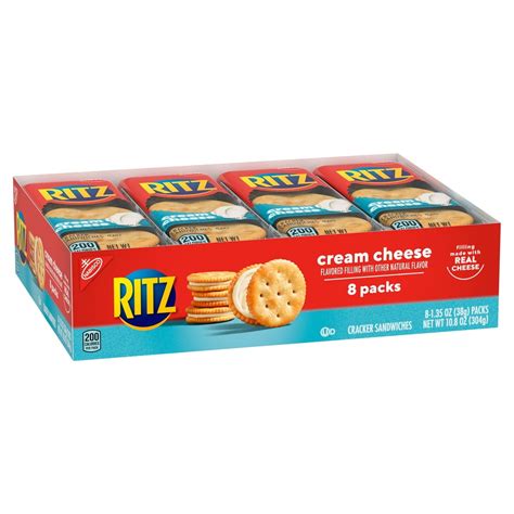 RITZ Cream Cheese Sandwich Crackers, 8 - 1.35 oz Packs - Walmart.com - Walmart.com