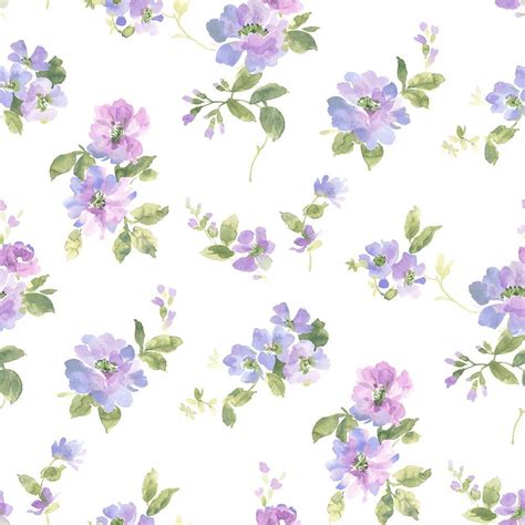 Chesapeake Captiva Purple Watercolor Floral Wallpaper Sample-DLR54593SAM - The Home Depot