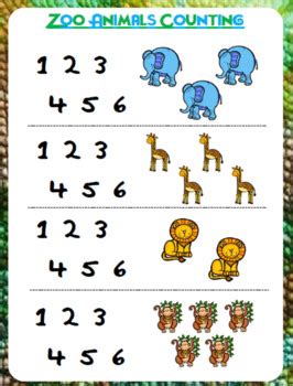 Zoo Animals Counting Worksheet by Prestige English | TpT