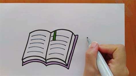 تعليم رسم كتاب للأطفال 📖😍 | How to draw a book | Kitap nasıl çizilir ...