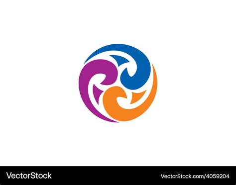 Decorative circle swirl abstract logo Royalty Free Vector