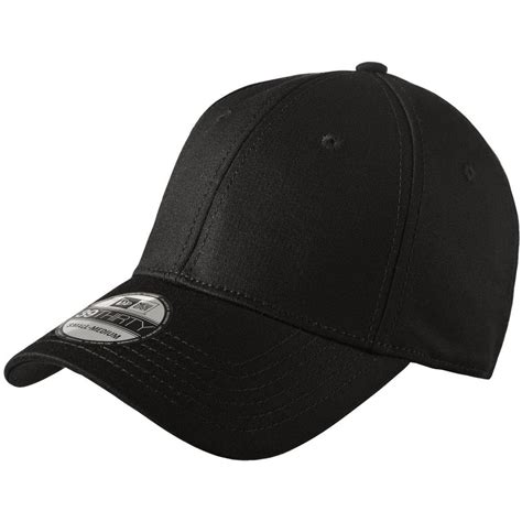 New Era 39THIRTY Black Structured Stretch Cotton Cap