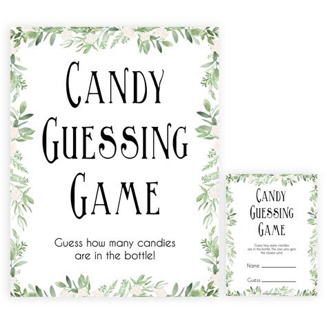 Baby Shower Guessing Games - Baby Shower Candy Bottle Guessing Game Sign and Tags Baby - 22 ...