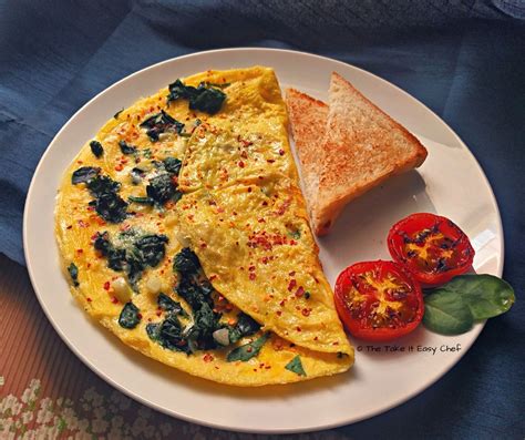 Spinach Omelette | The Take It Easy Chef