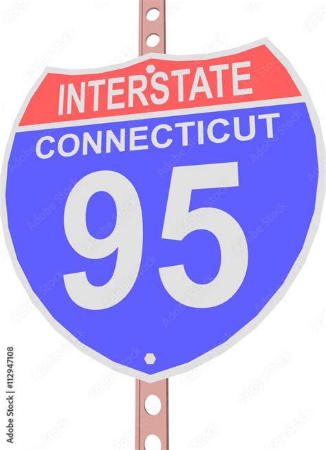 Interstate highway 95 road sign in Connecticut Stock Vector | Adobe Stock