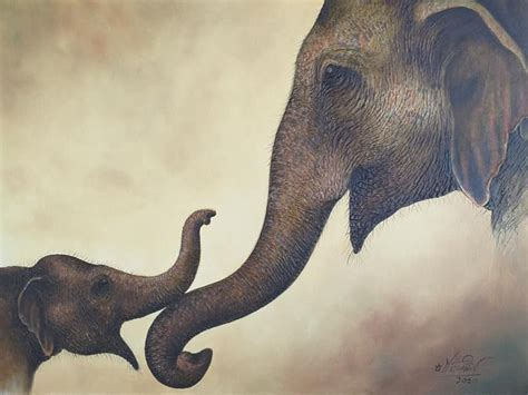 Elephant Art Canvas Painting - Elephant Painting for Sale l Royal Thai Art