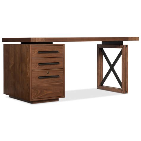 Hooker Furniture Elon 1650-10164+246+104-MWD Single Pedestal Desk with ...