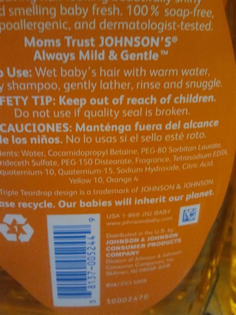 Johnson And Johnson Baby Shampoo Ingredients / Johnson Baby Shampoo ...