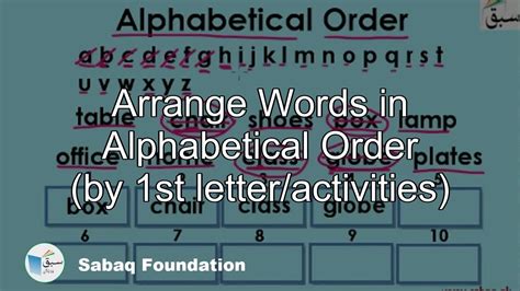 Putting Words In Alphabetical Order