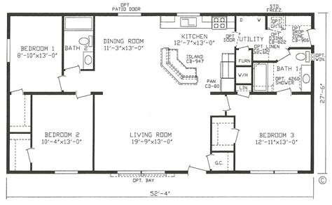 Primary 3 Bedroom Mobile Home Floor Plans Single Wide Popular – New ...