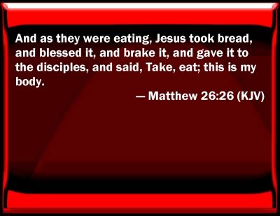 Bible Verse Powerpoint Slides for Matthew 26:26