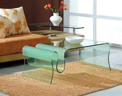 Curved Tempered Glass Modern Artistic Coffee Table