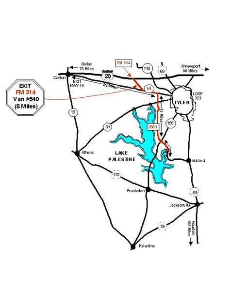 Lake Palestine Locator Map - Waterfront Properties & Golf Course Homes in the Lake Palestine area