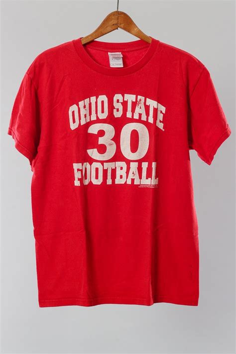 Ohio State Football T shirt Red Tee White by VintageDiehls