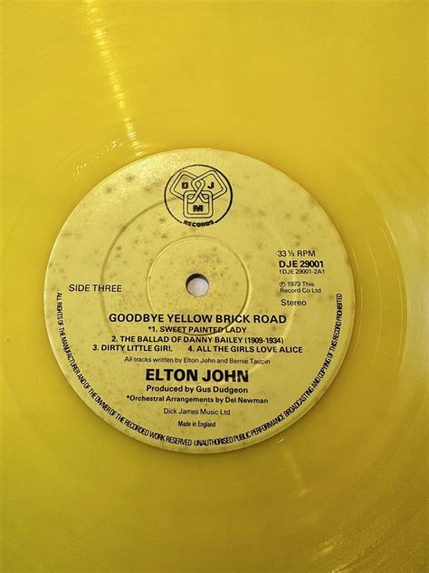 Elton John – Goodbye Yellow Brick Road UK Yellow Vinyl 1st Pressing 2 x ...