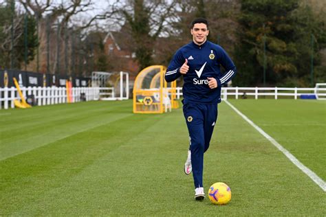 Wolves striker Raul Jimenez is back in Wolves training following skull ...