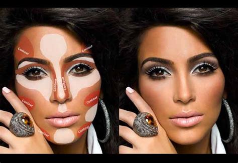 Kim Kardashian Contouring and Highlighting Makeup