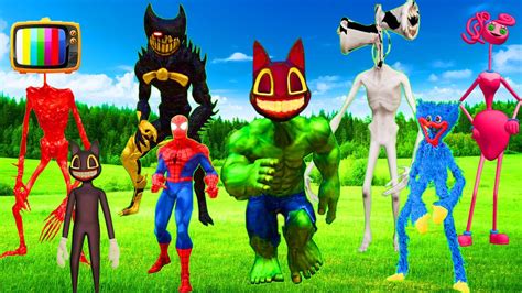 Siren head Vs Hulk VS Cartoon Cat Siren head bloody HULK CArtoon CAt Bendy animation video scp ...