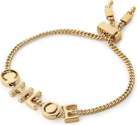 Chloé Letter Charm Bracelet in Metallic | Lyst