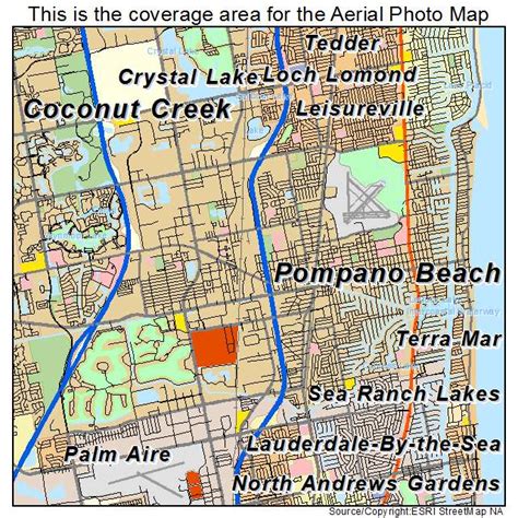 Aerial Photography Map of Pompano Beach, FL Florida