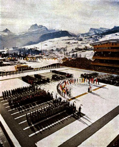 26th January, 1956. The opening ceremony of the Winter Olympics in ...