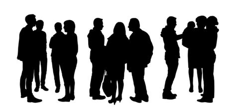 People Talking To Each Other Silhouettes Set 1 Stock Illustration - Download Image Now - iStock