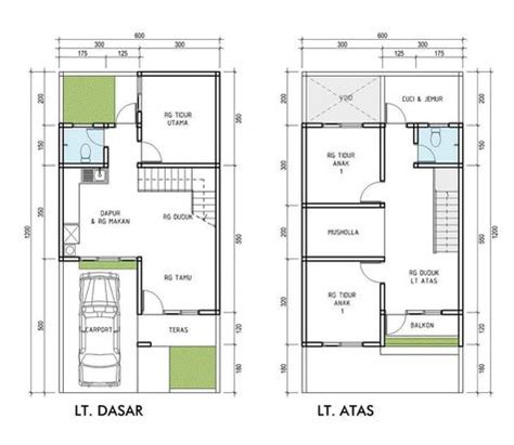 Denah Rumah Minimalis 2 Lantai Type 200