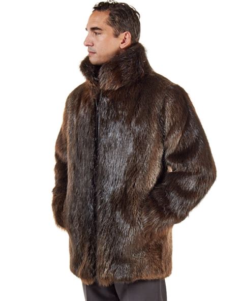 The Hudson Mid Length Beaver Fur Coat for Men: FurHatWorld.com