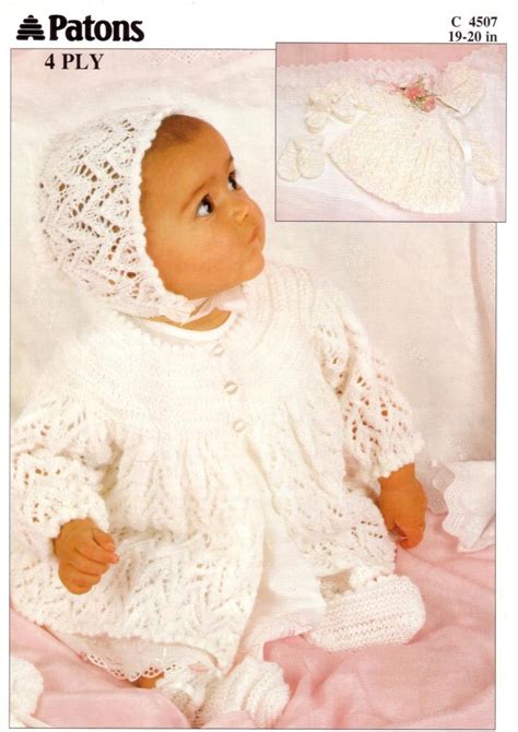 Free Baby Knitting 4 Ply Jacket, Bonnet, Booties and Mitts - Free Baby ...