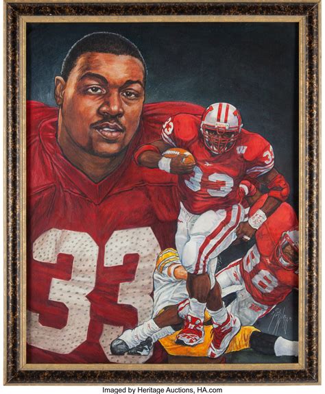 1996 Ron Dayne Heisman Trophy Winner Original Artwork by Ted Watts ...