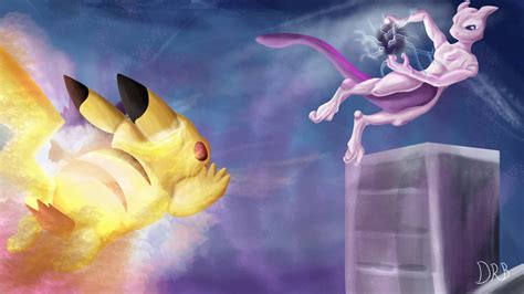 Pikachu vs Mewtwo by iiDrBubbles on DeviantArt