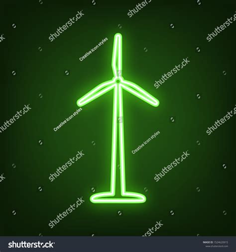 Wind Turbine Logo Sign Green Neon Stock Vector (Royalty Free) 1524620915 | Shutterstock