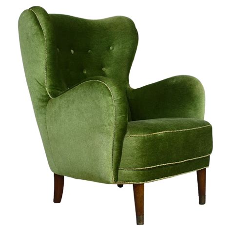 Incredible Lounge Chair in Emerald Green Mohair, 1950s at 1stDibs | emerald green lounge chair ...