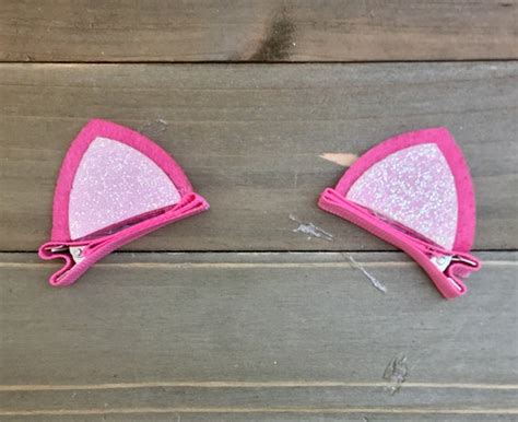 Pink Cat Ears Cat Ears Cat Ear Hair Clips Mini Cat Ears - Etsy