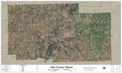 Ogle County Illinois 2022 Aerial Wall Map | Mapping Solutions