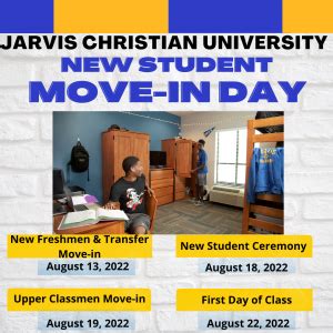 JARVIS CHRISTIAN UNIVERSITY ANNOUNCES BACK TO SCHOOL SCHEDULE