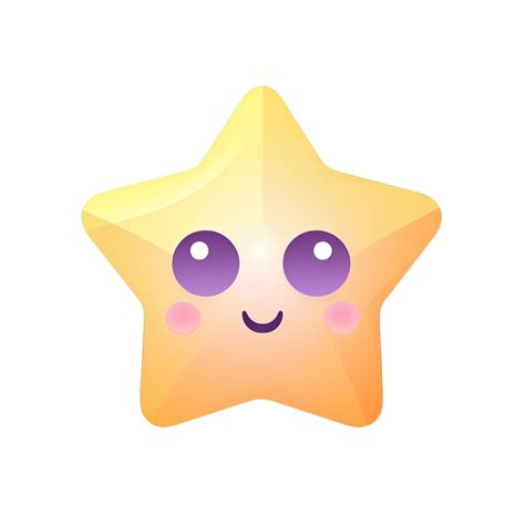 Kawaii star icon. Cute cartoon character. Vector illustration. 22348527 PNG