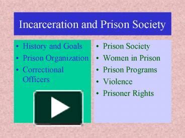 PPT – Incarceration and Prison Society PowerPoint presentation | free to view - id: 43ee3a-ODAzN