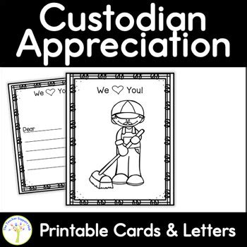 Custodian Appreciation Thank You Cards by The Teacher Support Hub