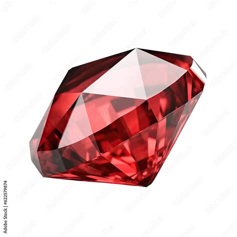 Ruby precious stone on white isolated background, png illustration, ai ...