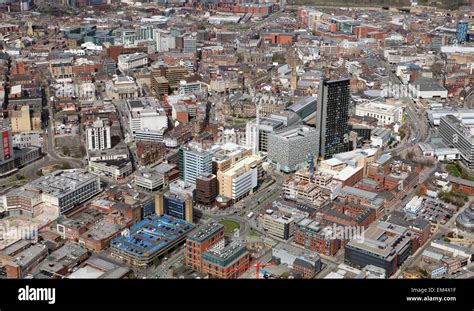 aerial view of Sheffield city centre, South Yorkshire, UK Stock Photo ...